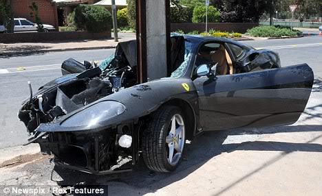 Smashed Ferrari