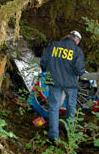 NTSB Investigator Gathers Data at Crash Site