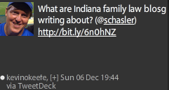 Twitter post about what are Indiana family law blogs wrting about