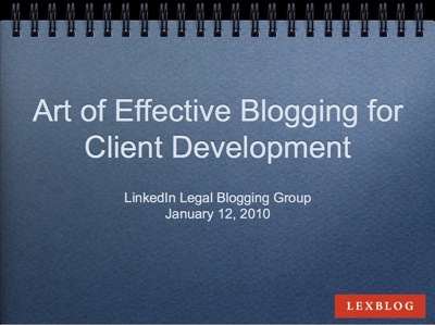 Legal Blogging Group webinar