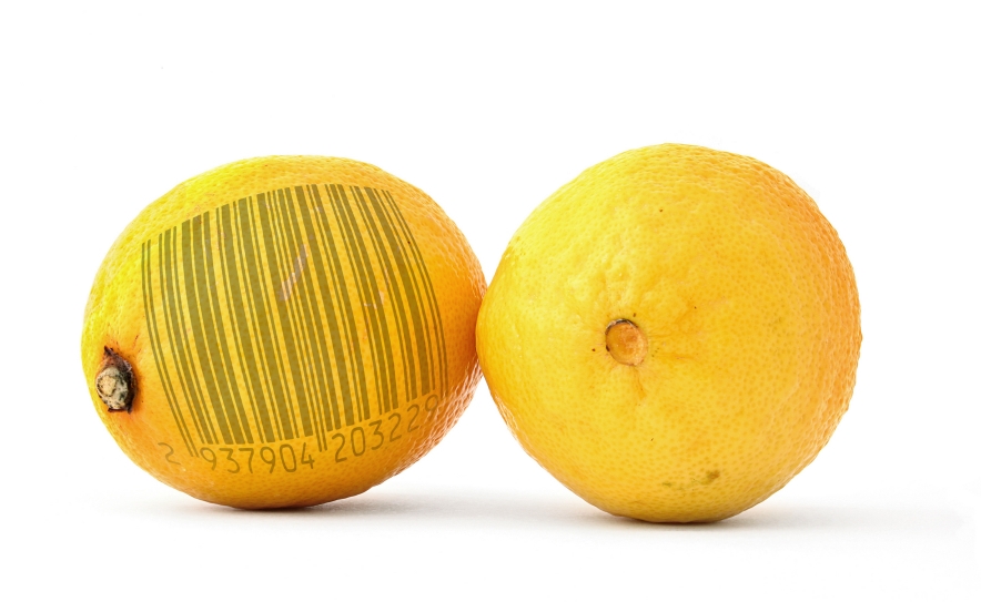 lemons with bar code of non-existing product Genetically modified organism lemons