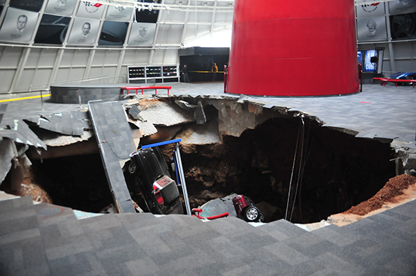 sinkhole at National Corvette Museum