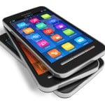 Set of touchscreen smartphones