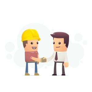 Engineer Businessman shaking hands