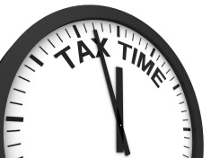 Tax Time Reminder stock photo