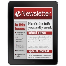 newsletter on tablet