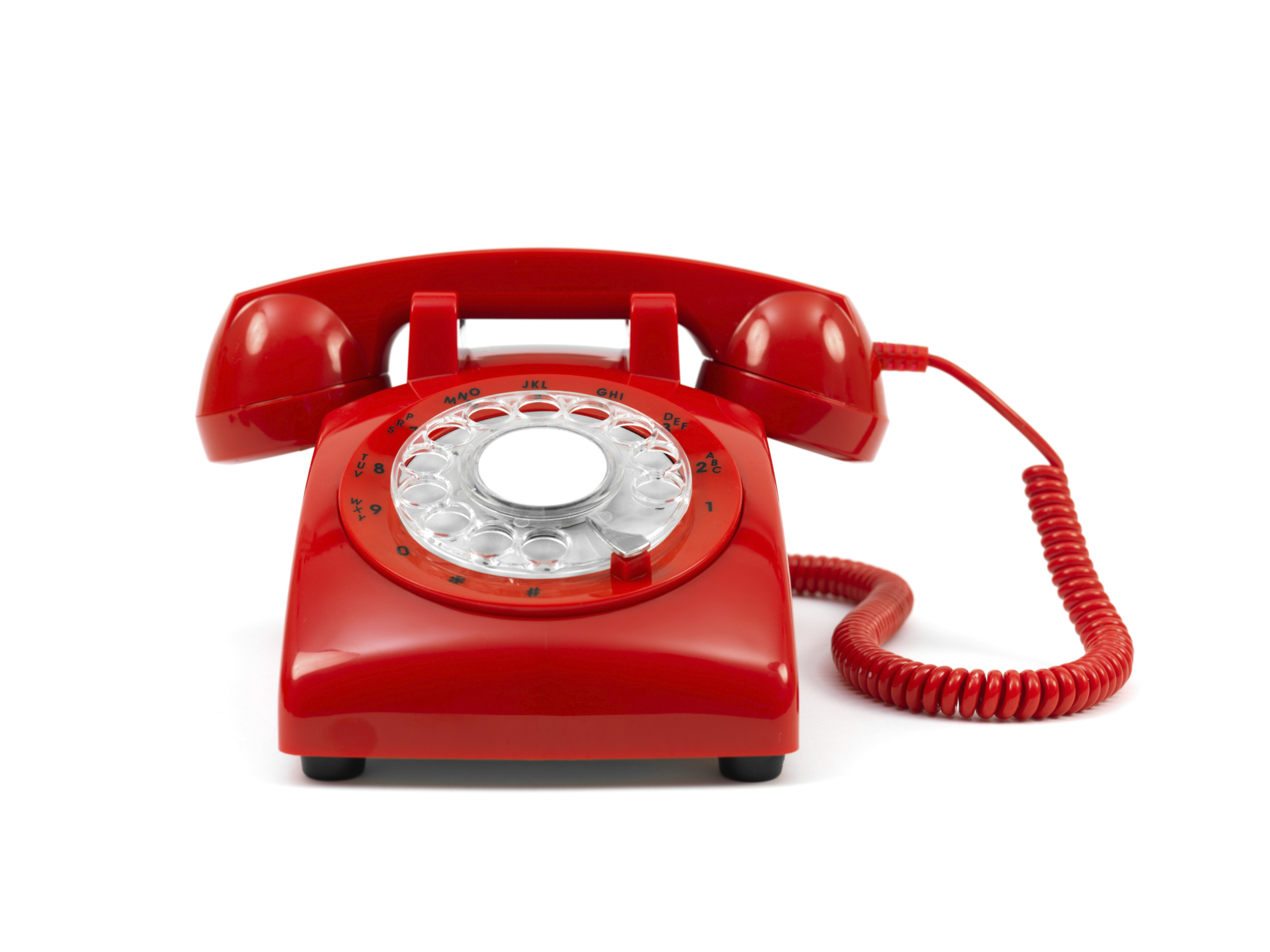 Red rotary phone