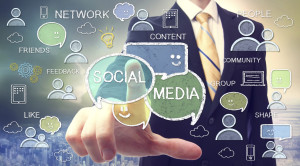 Businessman with social media concepts