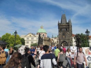 crowds on charles bridge saturday
