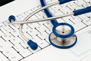 Stethoscope on Computer Keyboard