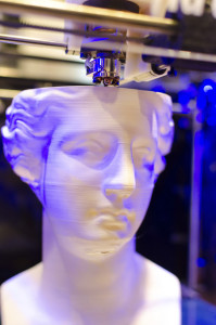 Plastic head printed on 3D printed