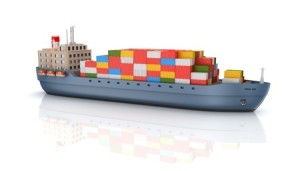 Cargo ship with shipping containers