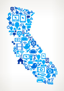 California State on vector technology pattern Background