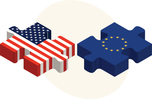 US and EU puzzle pieces-498681667
