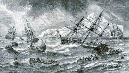 ships in storm