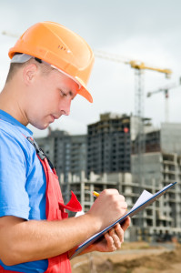 Inspector at construction ares