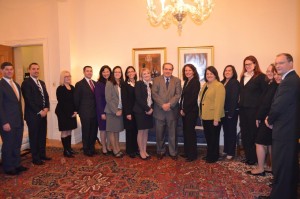 Pictured are members of the Lancaster Bar Association including attorneys Holly Filius and Julie Miller from Russell, Krafft & Gruber with Justice Scalia in January. Photo courtesy of the United States Supreme Court.
