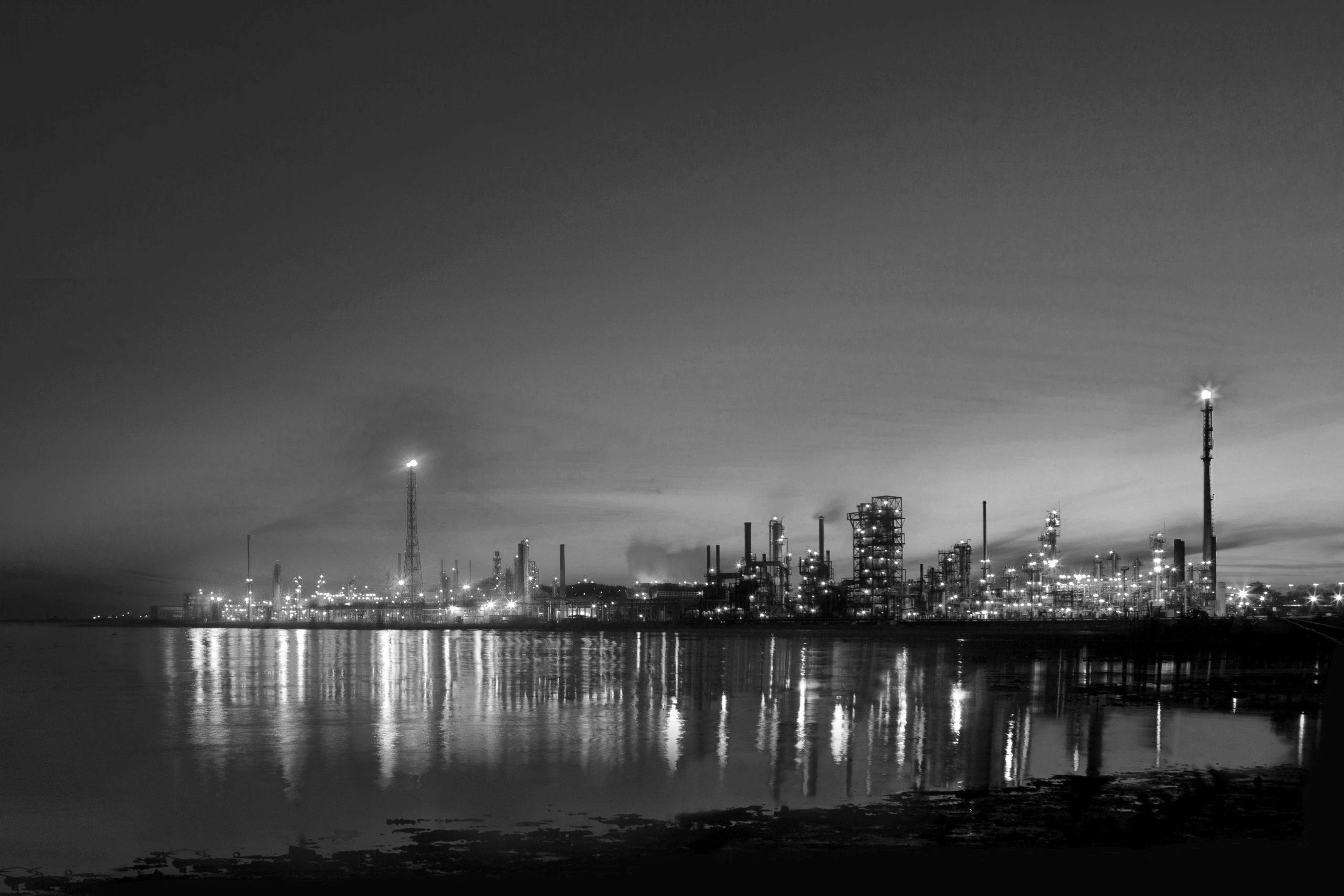 Oil Refinery at dusk
