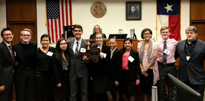 Creekview High School's winning mock trial team.