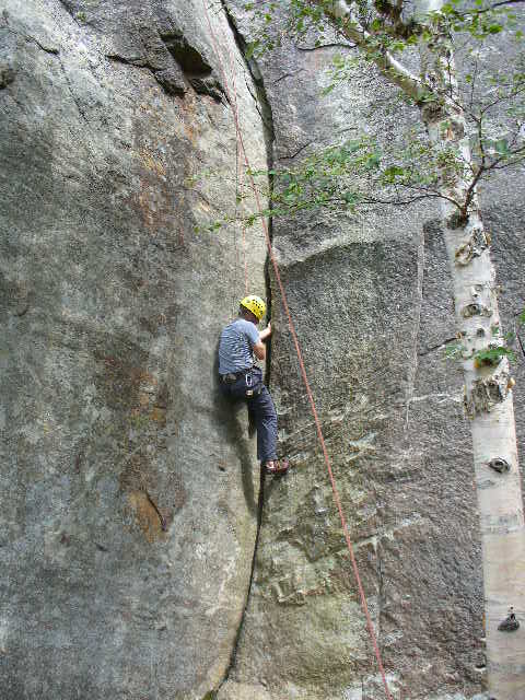 Joe crack-climbing 2010