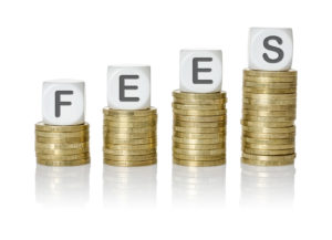 Coin stacks with letter dice - Fees