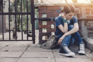 Frustrated teenage girl