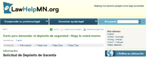 Minnesota screen shot spanish