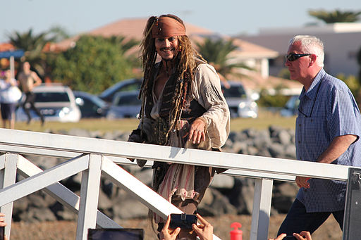 Johnny Depp in Capt. Jack Sparrow costume