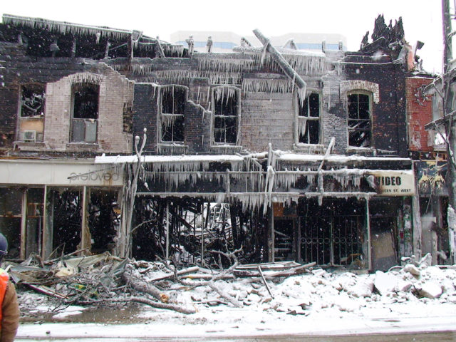 Winter house fire