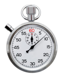 Photograph of a stopwatch, isolated on white.