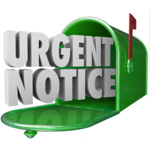 31728133 - urgent notice words in 3d letters delivered to a green mailbox for important information mail, message, alert or critical correspondence