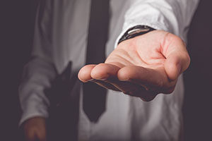 Businessman Requesting Money