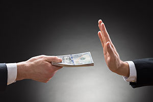 Hand Rejecting Money