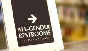 "All-Gender Restrooms" Sign (Close-Up)