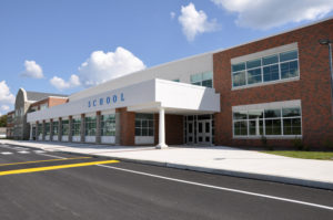 A deserted modern school building during day time