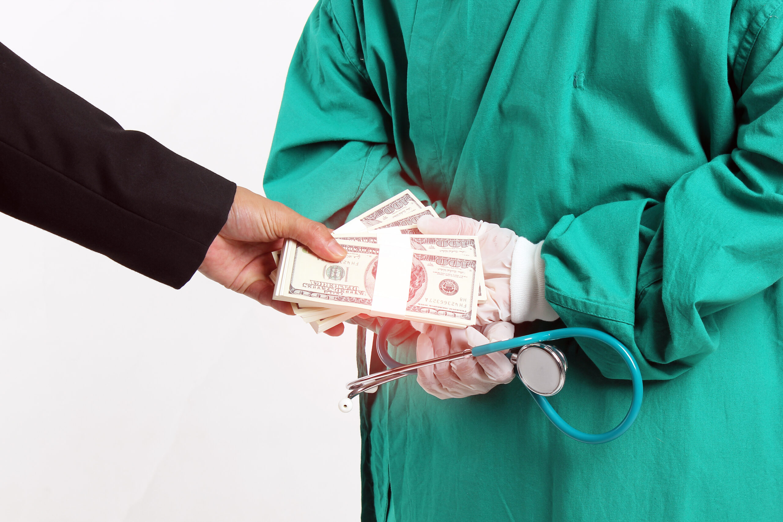 money-cash-doctor-stethescope-stark-fraud-bribe-shutterstock_613656494