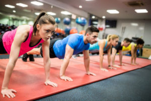 Fit people working out