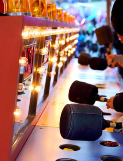 Whack-a-Mole Game at a Carnival