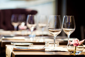 Empty Glasses in Restaurant