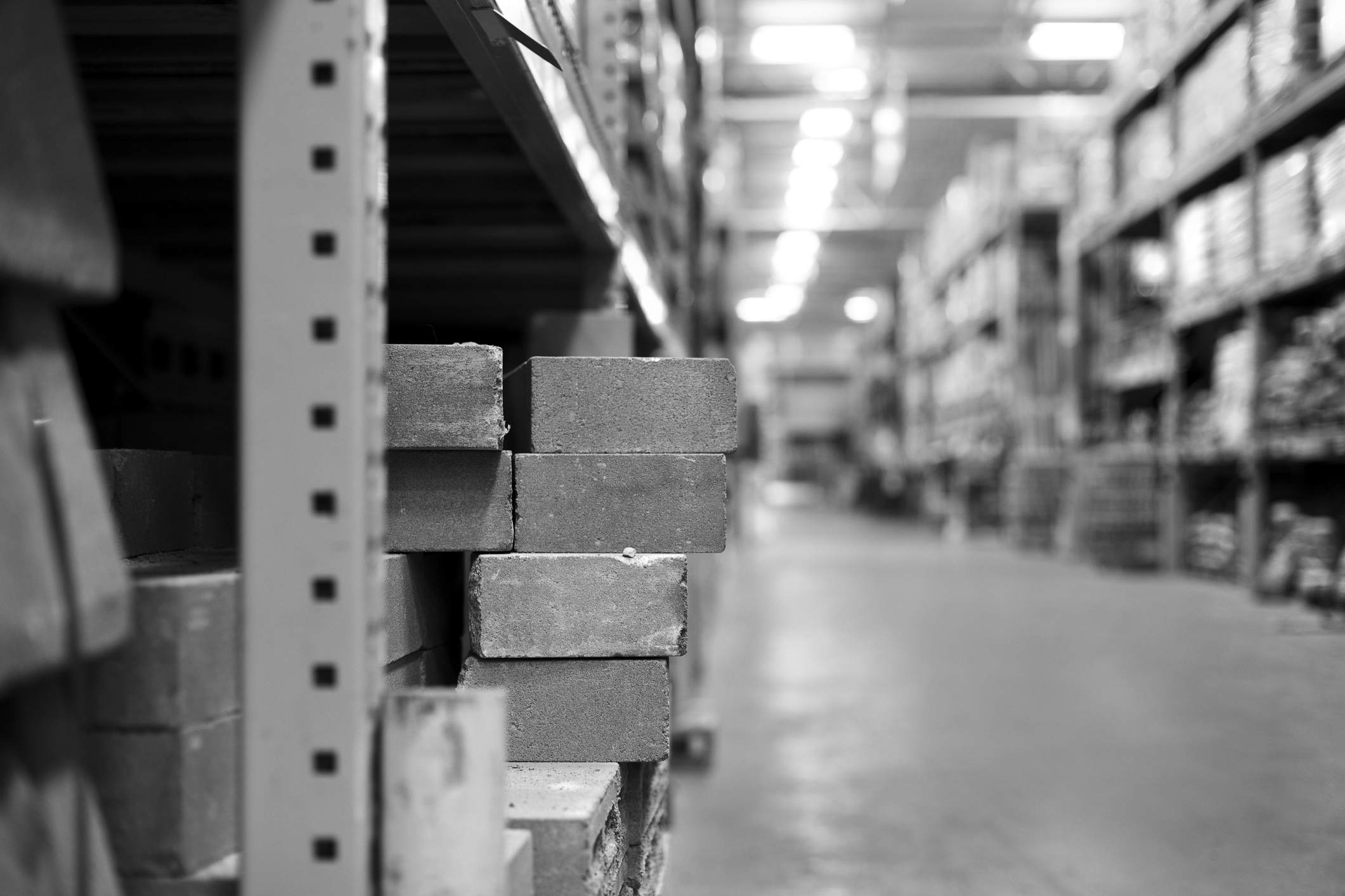 Concrete blocks in the hardware store