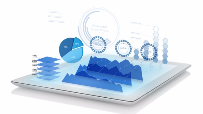 diagrams-projecting-from-tablet-picture-id599899008
