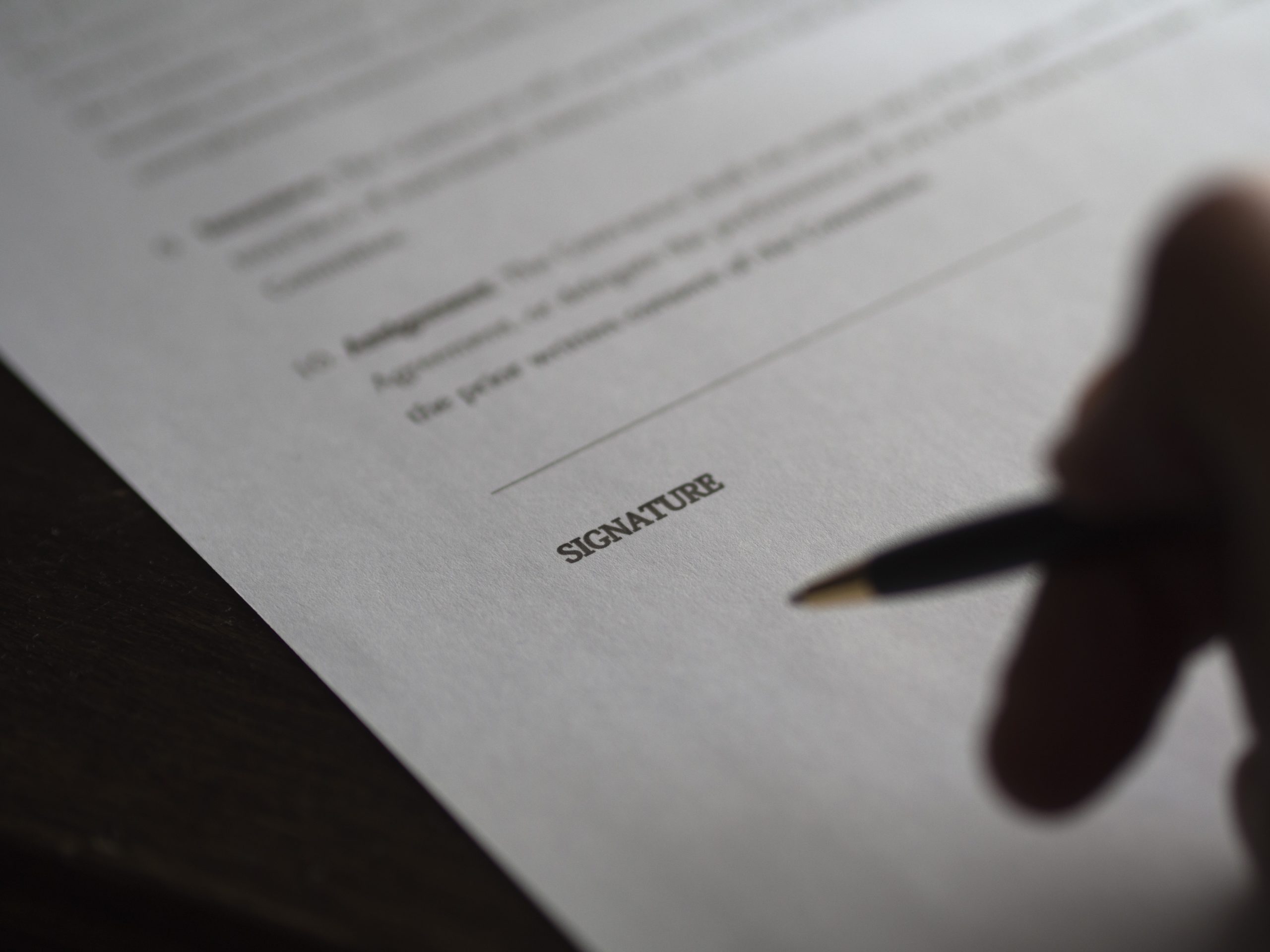 Fuzzy hand signing document