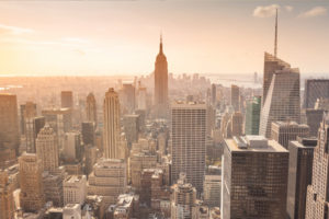 The New York City skyline, including the Empire State Building