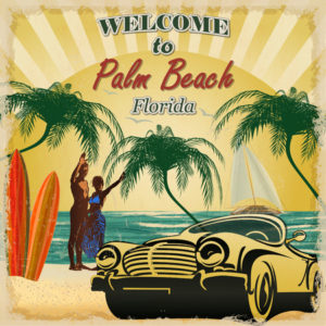 "Welcome to Palm Beach, Florida" Retro Poster
