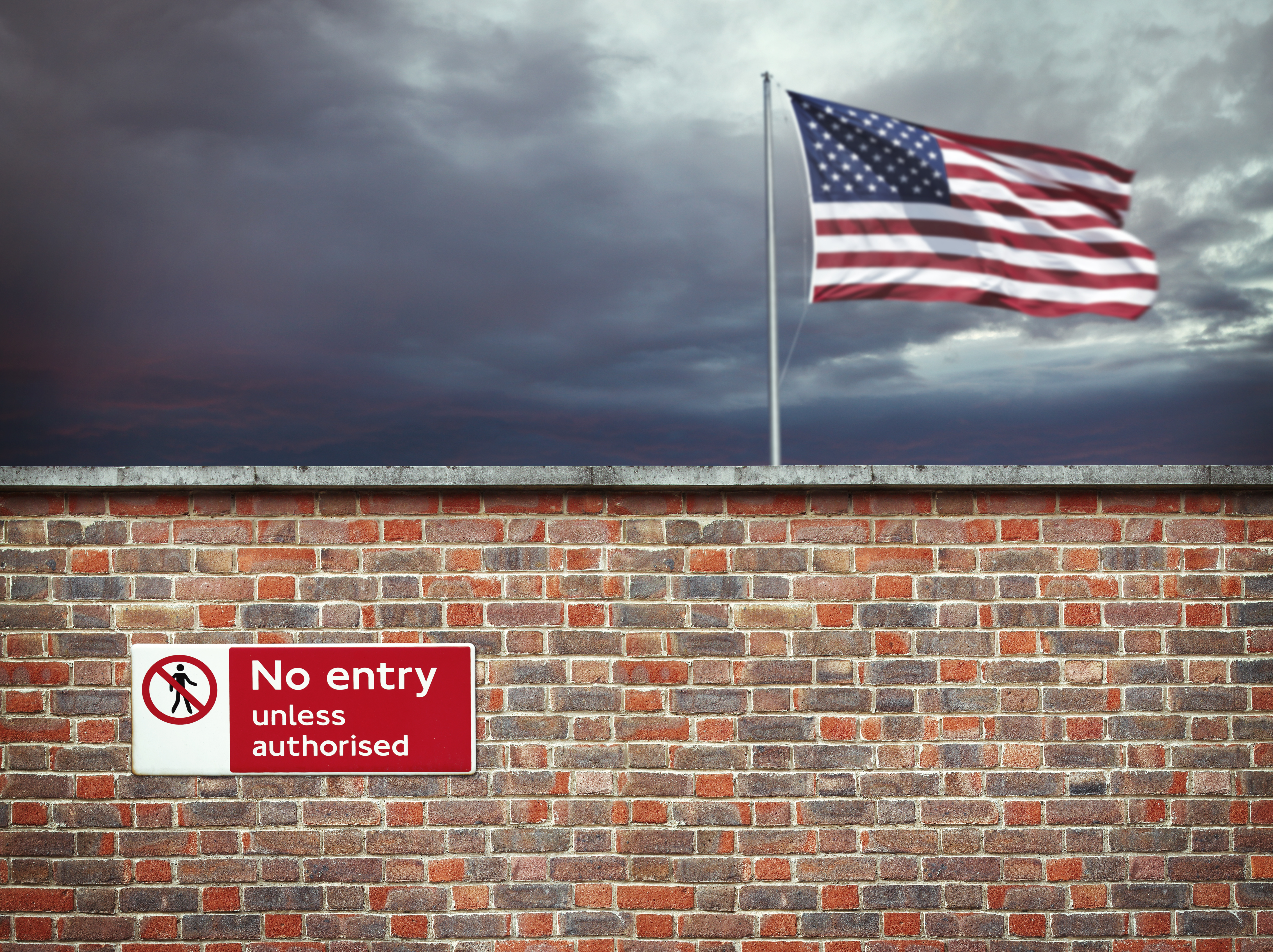Wall on the border of the USA