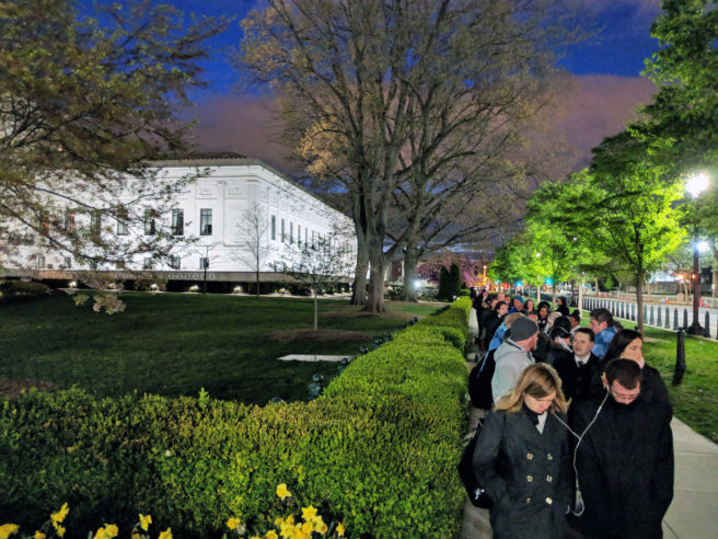 The public line in front of the Supreme Court around 6 a.m.