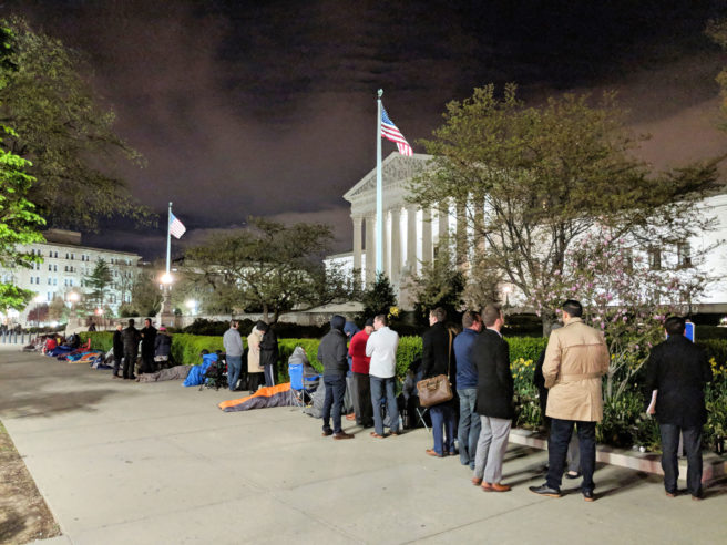 The public line in front of the Supreme Court around 6 a.m.