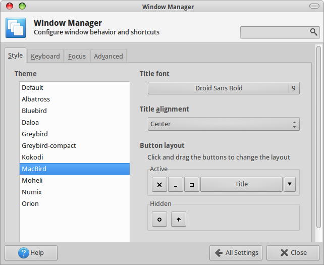 window layout