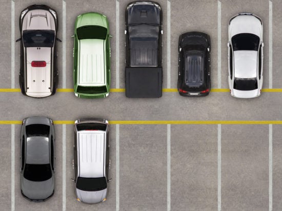 Top view of parking lot