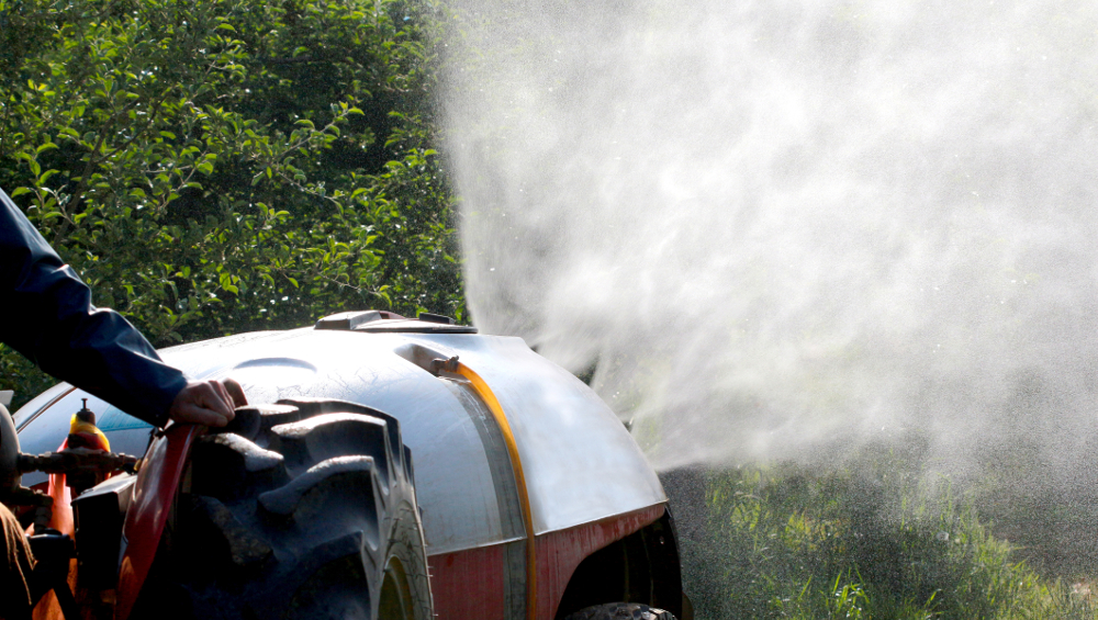 pesticide spray apple orchard